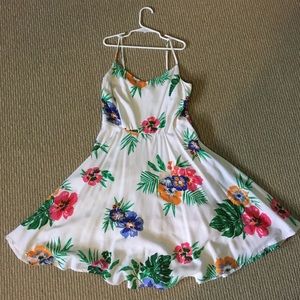 Cute for summer,white dress with colourful flowers
